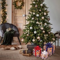 Dmlowu Christmas Decorations Lighted Gift Box, Pre-Lit Christmas Lights Gift Boxes Set of 3, Light Up Gift Boxes with Lids for Presents Holiday Party Christmas Tree Decorations