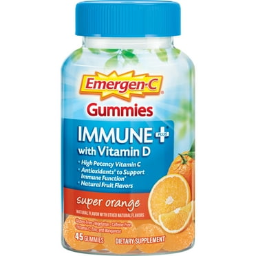 Emergen-C Citrus-Ginger Gummies, Turmeric and Ginger, Immune Support ...