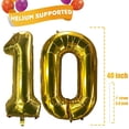 thumbnail image 1 of Globos Número 10 Globos Dorados Números Grandes Globos Foil Helio 40 Pulgadas Globos de 10 VUMSUM VUMSUM, 1 of 2