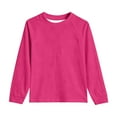 thumbnail image 5 of Boys T Shirt Pink Long Sleeve Tee Shirts with Pocket Kids Crewneck Basic Tees Fall Clothes Clothes for 9-10 Years Old Girls, 5 of 5