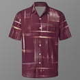 thumbnail image 4 of Kalauyu Button Down Shirts for Men Plaid Print Short Sleeve Shirts Casual Button-Up Blouse Summer Beach Outdoor Daily Wear Tops, 4 of 5