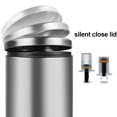 thumbnail image 4 of Step Trash Can, 2.1 Gallon Stainless Steel Trash Can with Soft Close Lid & Foot Pedal, Kitchen/Bathroom Garbage Can with Removable Liner, Silver, 4 of 7