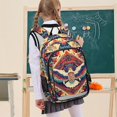thumbnail image 7 of FORMRS Unisex School Backpack 17" Student Travel Bag with Laptop Compartment, Beige Geometric Eagle, 7 of 7