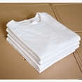 thumbnail image 2 of Camiseta de manga corta tejida con cuello redondo y fina sin costuras para hombre y mujer, de algodón, para verano, 2 of 5