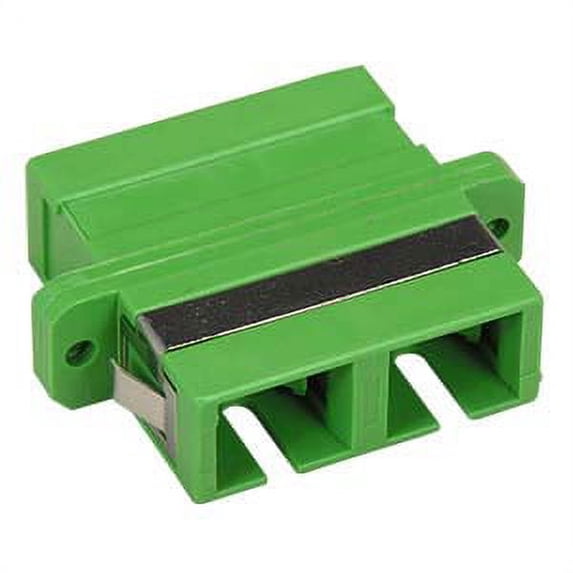 ACCL SC/APC Singlemode Duplex Fiber Optic Coupler with Flange, Green, 4 Pack