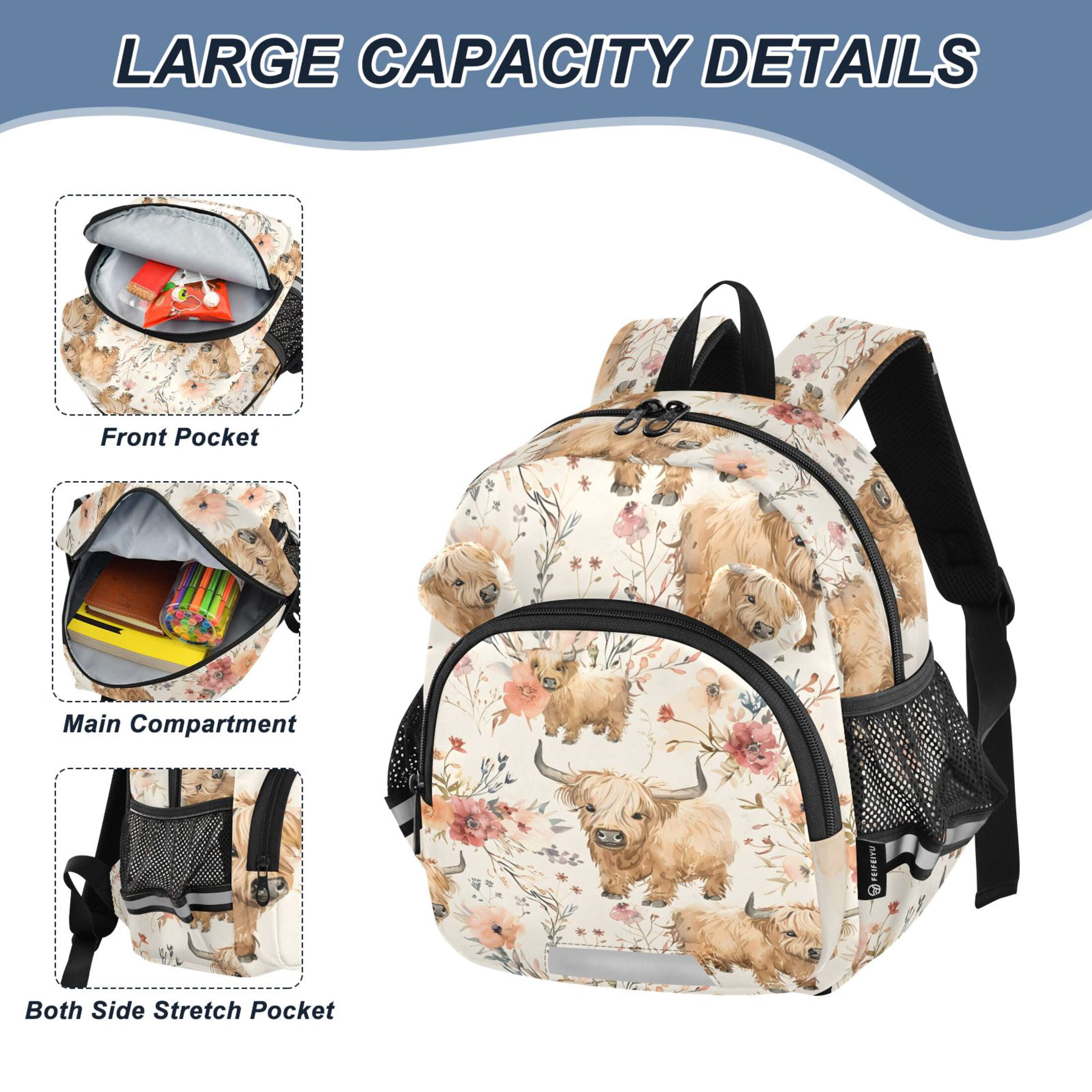 ALAZA Cute Highland Cows Mini Backpack School Bookbag Age 3-7 Medium