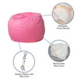 thumbnail image 6 of Emma + Oliver Small Solid Light Pink Refillable Bean Bag Chair for Kids and Teens, 6 of 10