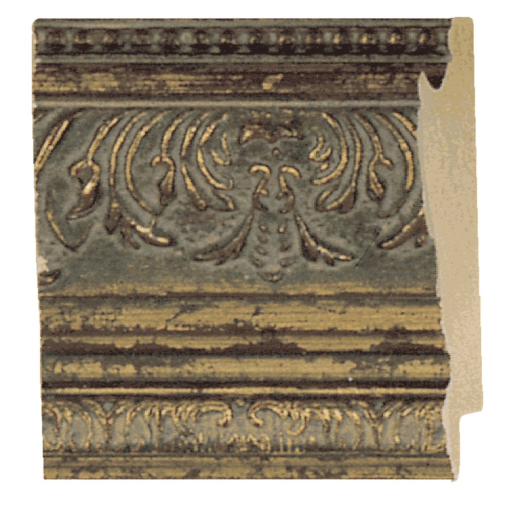 Picture Frame Moulding (Wood) Ornate Antique Gold Finish 2.375