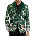 thumbnail image 5 of Qepwscx Men Xmas Jacket Ugly Christma Suits Long Sleeve Red Novelted Pixel Reindeer Button Blazer Two Button Wedding Office Sport Coat Business Prom Plus Size Blazer S-4X, 5 of 7