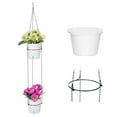 thumbnail image 1 of 2 Tier Self Watering Hanging Planter, Flower Plant Pot with Metal Hanger, 1 of 8