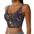 thumbnail image 2 of Fuzoiu Flowers And Birds Print Women's Sports Vest,U-Back Sports Tank,Gym Vests,Athletic Sleeveless Shirts,Exercise Undershirts,Yoga, Gym, and Dance Wear-Medium, 2 of 8