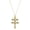 Green, variant on Crystal and Faux Pearl Double Cross 30 Pendant Necklace