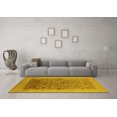 thumbnail image 3 of Ahgly Company Machine Washable Indoor Round Oriental Yellow Industrial Area Rugs, 6' Round, 3 of 4