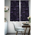 thumbnail image 4 of Halloween Sheer Curtains 63 Inch Length 2 Panels Set, Purple Skull Monochrome Watercolor Voile Window Treatment Rod Pocket Curtains Sheers Drapes for Bedroom/Living Room/Kitchen 52x"63"x2, 4 of 7