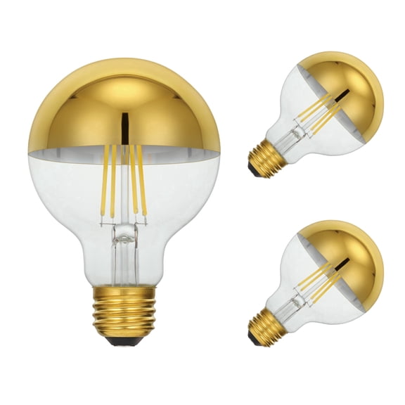 Westinghouse 5.5 Watt (40 Watt Equivalent) 1/2 Gold G25 Dimmable Filament LED Light Bulb Medium (E26) Base, 3-Pack