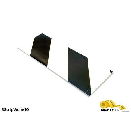 

Mighty Line White and Black Hazard 3 by 10 Segments Peel and Stick 10 Strips