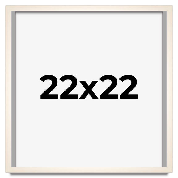 22x22 Shadow Box Cream of Wheat White Washed Display Frame | 0.875 Inches Deep Solid Wood Shadowbox