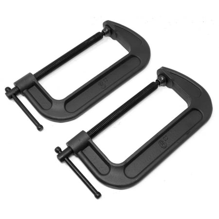 UPC: 0044459993803 | WEN Heavy-Duty Cast Iron C-Clamps with 6-Inch Jaw Opening and 2.75-Inch Throat  2 Pack