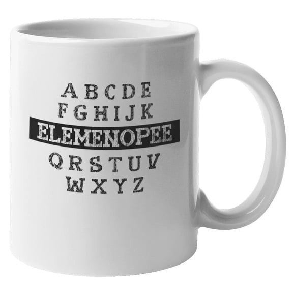 Elemenopee Alphabet Humorous Coffee & Tea Mug for Teachers & Students (11oz)