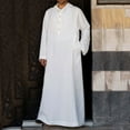 thumbnail image 2 of CEHVOM Men's Muslim Robe Set Arab Middle Robe Long Sleeve Hooded Button Casual Robe Sale, 2 of 8