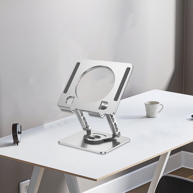 PEONAVET Tablet Stand Tablet Stand Aluminum Alloy Tablet Stand 360 Degree All Round Rotation Infinite Angle Adjustment Hollow Heat Dissipation Backplate Slip Proof Soft Rubber