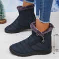 thumbnail image 2 of Alkepwun Snow Boots for Women Comfortable Warm Fur Lined Solid Color Side Zipper Flat Ankle Boot Thick Outdoor Slip On Waterproof Shoes Soft Cozy Versatile Practical Shoe, 2 of 6