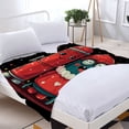 thumbnail image 3 of Cozy Flannel Blanket with Whimsical Characters & Colorful Dots - Soft Warm Perfect for Sofa Travel Bed or Chair, 3 of 7