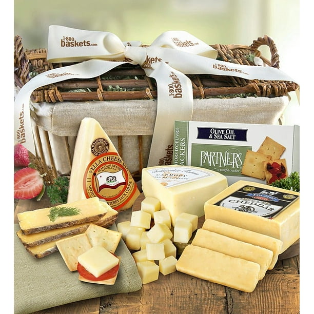 GreatFoods Country Fresh Cheese and Crackers Gift Basket with cheese