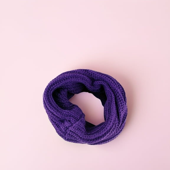 Raindrops Neckwear For Women Warm Neck Gaiter Women Purple Knit Wool Blend 1Pcs