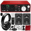 Focusrite Scarlett 2i2 USB Audio Interface with Powered Studio Monitor Pair Deluxe Audio Bundle