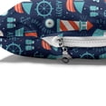 thumbnail image 4 of Anchor Pet Bed, Nautical Arrangement with Ship Captain Boats Helm and Compass, Chew Resistant Pad for Dogs and Cats Cushion with Removable Cover, 24" x 39", Vermilion Pale Blue, by Ambesonne, 4 of 4