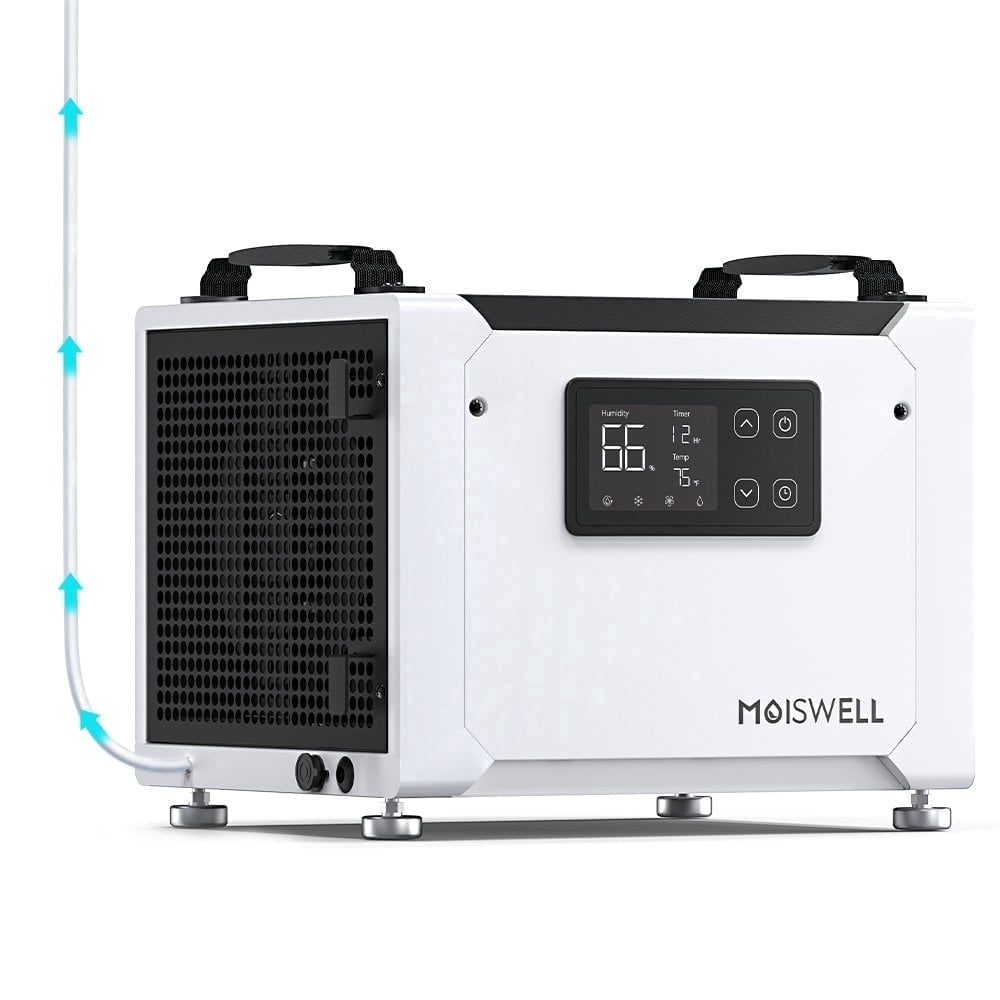 Moiswell 70 Pints 1,000 Sq. Ft. Energy Star Certified Commercial Dehumidifier with Pump for Crawlspace