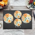 thumbnail image 2 of Gas Stove Burner Cover Set Of 4，Yellow Orange Small Flowers Oil Painting Style Metal Stove Burner Covers，Electric Stove Burner Covers,Protecting Gas Stoves,Kitchen Decor，8 Inches And 10 Inches, 2 of 2