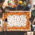thumbnail image 6 of Thanksgiving Pumpkin Placemats Set of 4 Fall Leaves Retro Orange Plaid Heat Insulated Linen Place Mats, Washable Stain-Proof Table Mats for Dining Tables Holiday Decor 13x19inch, 6 of 9