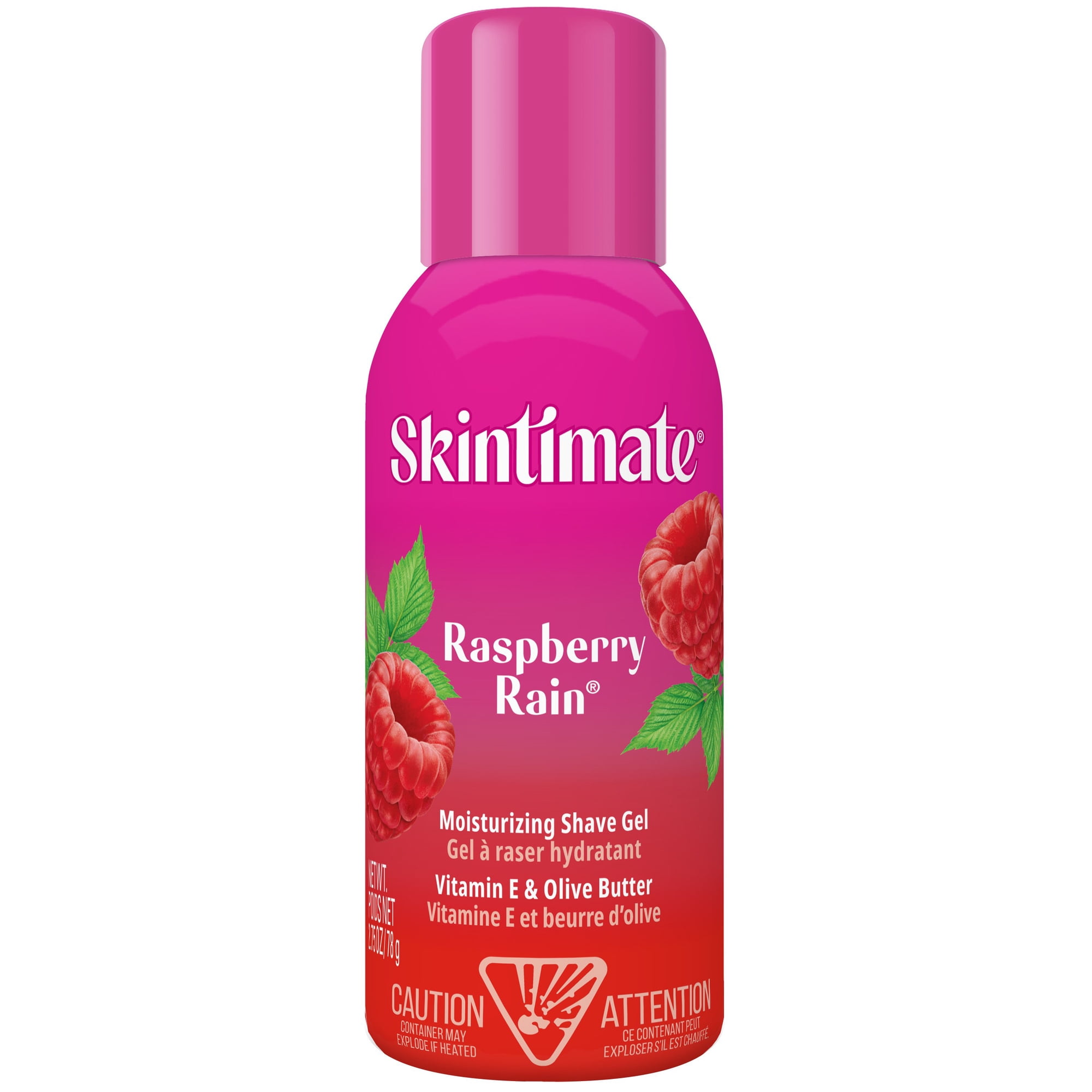 Pack of 2 Skintimate Travel Size Signature Scents Raspberry Rain Moisturizing Women's Shave Gel With Vitamin E And Olive Butter, 2.75 oz (Package May Vary)
