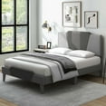 thumbnail image 1 of Costway Full Size Upholstered Platform Bed Frame Velvet Headboard Mattress Foundation, 1 of 10
