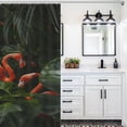 thumbnail image 6 of Green Leaves And Flamingos Shower Curtain for Bathroom with 12Hooks, Polyester Fabric Thick Shower Curtain Washable Waterproof Curtain, 6 of 8