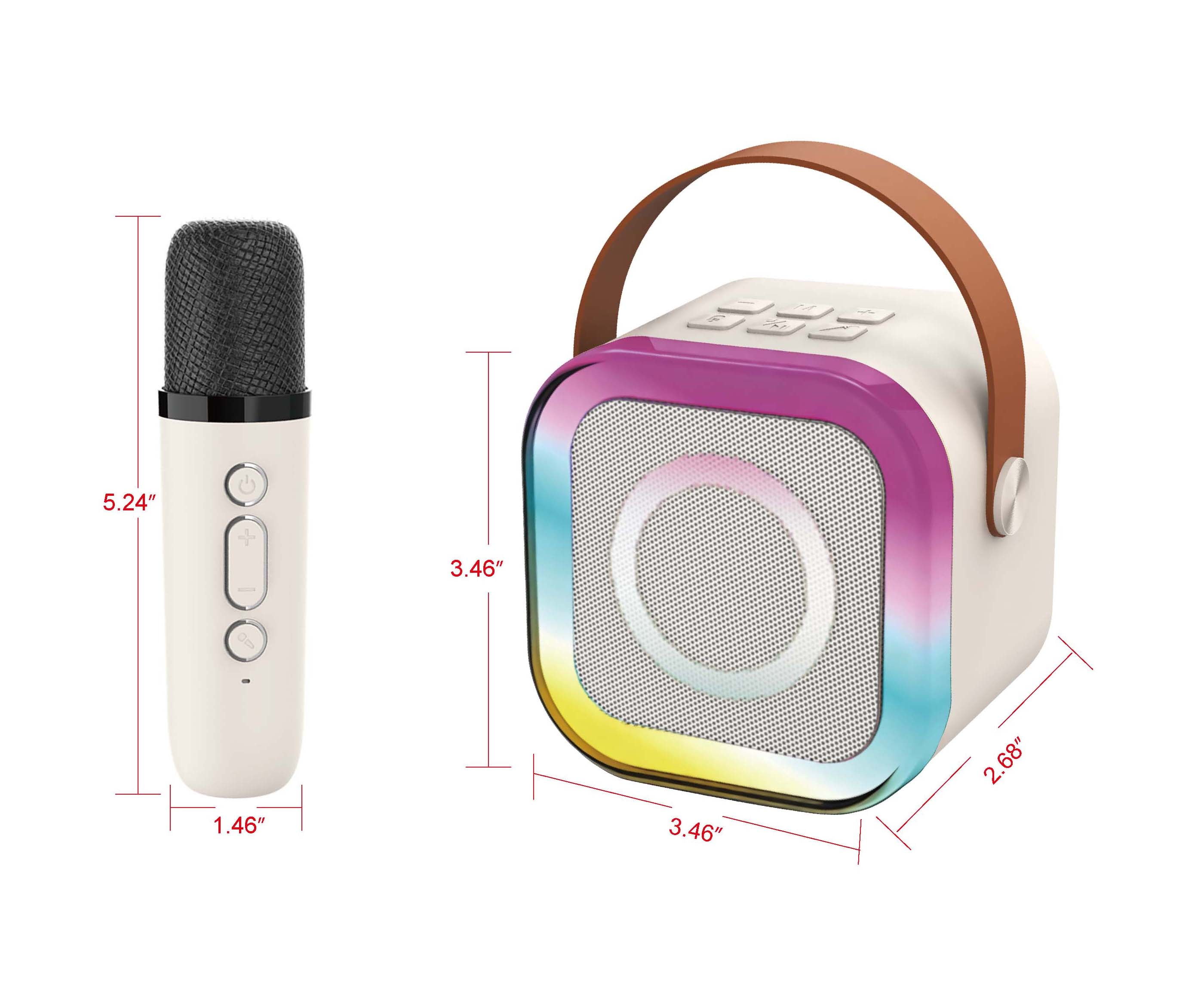 Kids Portable Bluetooth Speaker with LED Light & Microphone