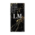 thumbnail image 1 of Personalised Black x Gold Marble Initials Samsung Galaxy S22 Ultra Case,iPhone 14 Pro Max, 1 of 3