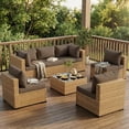 thumbnail image 5 of ELPOSUN Patio Furniture Set, 7-Piece Patio Furniture Set with Coffee Table & Waterproof Covers, All-Weather Wicker Outdoor Sectional for Backyard Balcony, Gray, 5 of 10