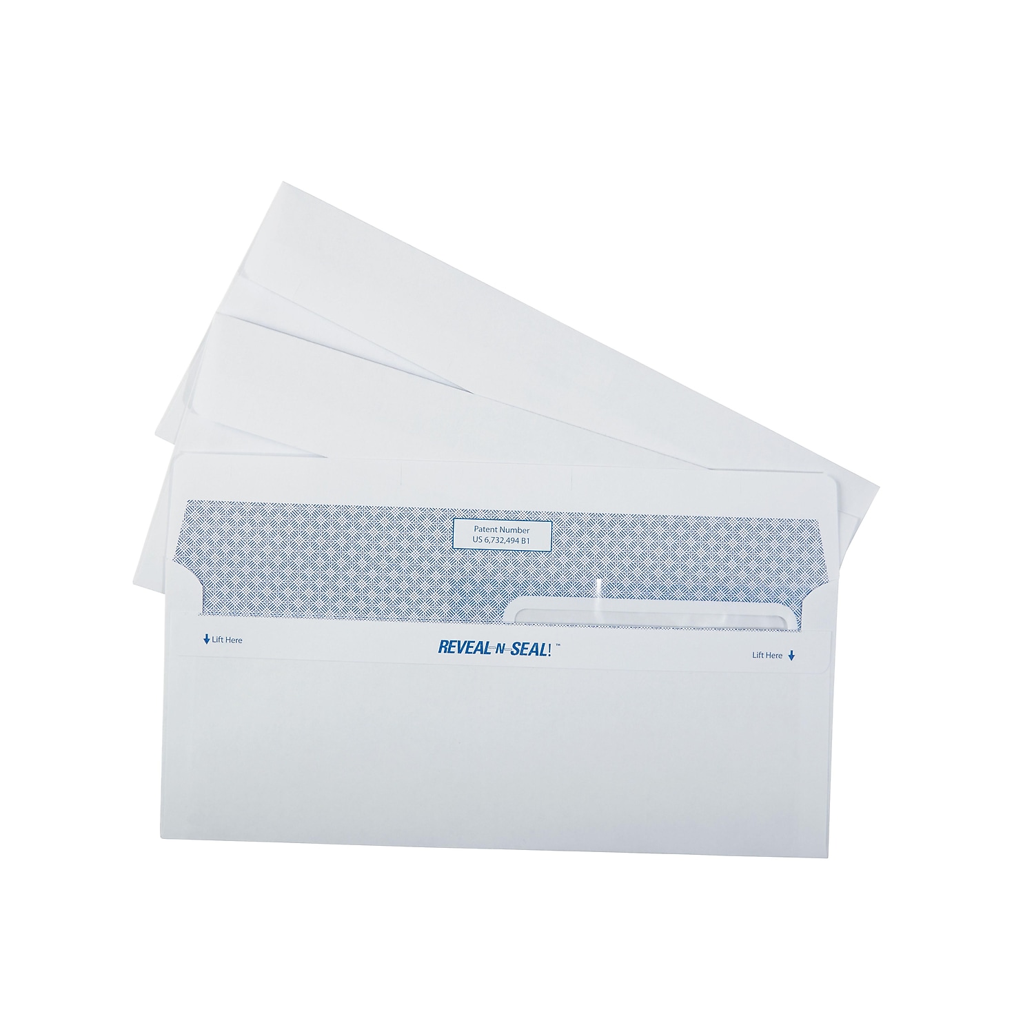 MyOfficeInnovations Reveal-n-Seal Security Tinted Dbl Window #8 5/8 Envelopes White 500/Bx 1775860