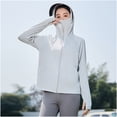 thumbnail image 7 of CFLVAEK Womens UV Sun Protection Hoodie UPF 50+ Long Sleeve Full Zip Sun Jacket Summer Outdoor Hiking Fishion Shirts with Pockets, 7 of 7