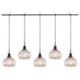 thumbnail image 3 of Woodbridge Lighting Austin 5-Light Glass Linear Pendant in Bronze/Clear Seedy, 3 of 5