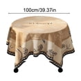 thumbnail image 2 of Round Tablecloth Coffee Table Cover Desktop Decor Bedroom Living Room Stain Resistant Decorative Cotton Linen Fabric Washable Dining Kitchen, 2 of 7