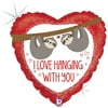18 inch Love Hanging With You Sloth Foil Mylar Balloon - Party Supplies Decorations