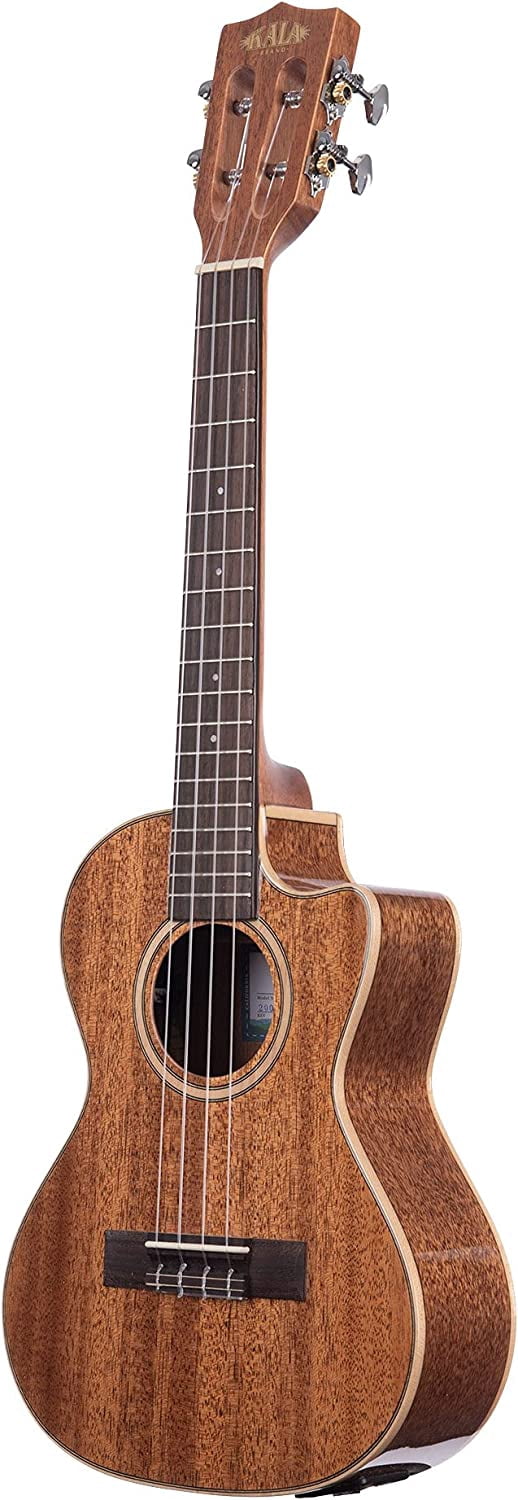 Kala Gloss Solid Mahogany Tenor Ukulele Cutaway Acoustic Electric Ukulele Natural