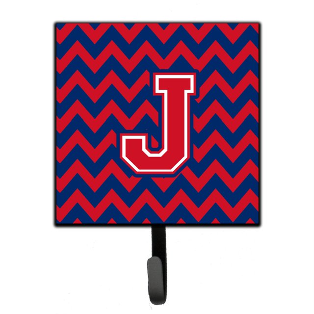 "Treasures Letter J Chevron Yale Blue and Crimson Leash o Key Holder CJ1054-JSH4, pequeño, multicolor" Caroline's Treasures CJ1054-JSH4