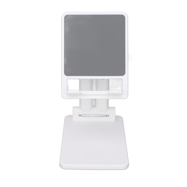 Soporte para teléfono celular para escritorio, varillas dobles plegables para iPhone, tableta, teléfono inteligente, grabación en vivo, color blanco