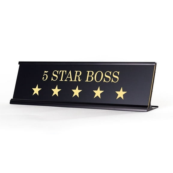 All Quality 5 Star Boss - Black Desk Name Plate for Boss