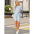thumbnail image 4 of DARING DIVA Women's Plus Oversized Lounge Set T-Shirt and Biker Shorts Light Blue XL, 4 of 7